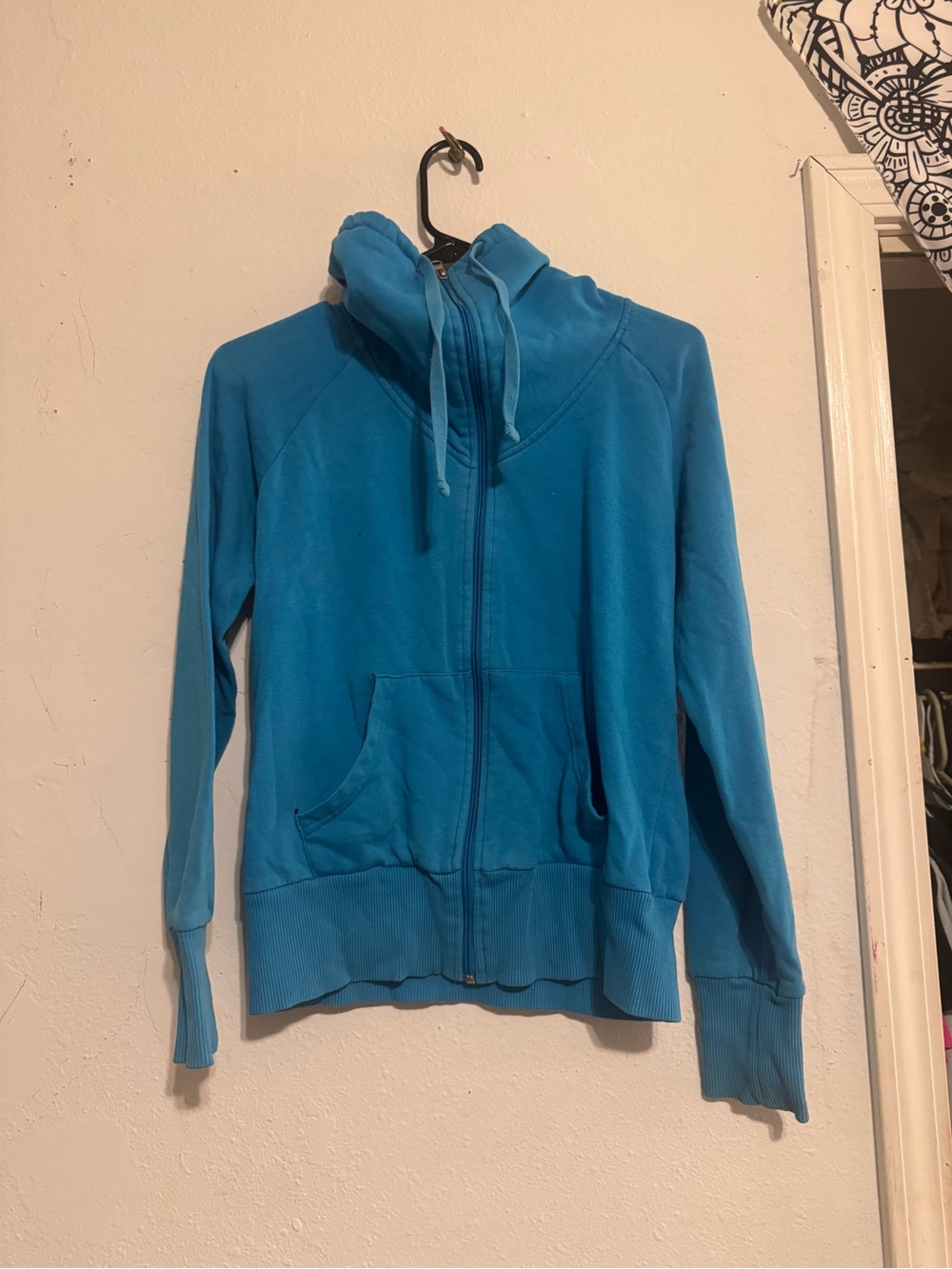 OP Women’s Lightweight Blue Zip-Up Hoodie Jacket Size L